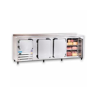 Balcão Refrigerado de Serviço Fortsul BS 300 4 Portas Cinza Inox Degelo Automático 220V