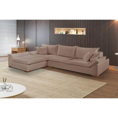 Sofá Martins M-201 Boucle De Canto Estofados Martins Boucle Marrom