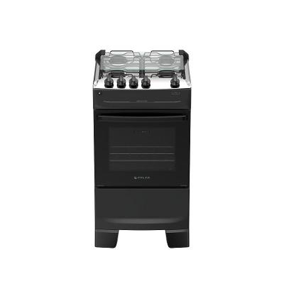 Fogão 4 Bocas Atlas Mônaco Top Automático Mesa Inox Preto Bivolt