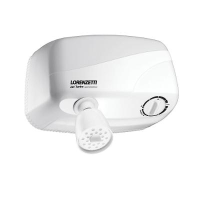 Ducha Jet Turbo Eletrônica 5500W Instalação de Parede com Pressurizador Branco Lorenzetti 110V