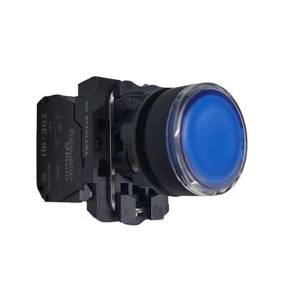 Botão Plástico Luminoso Schneider Electric XB5AW36M1 com LED 220V Azul