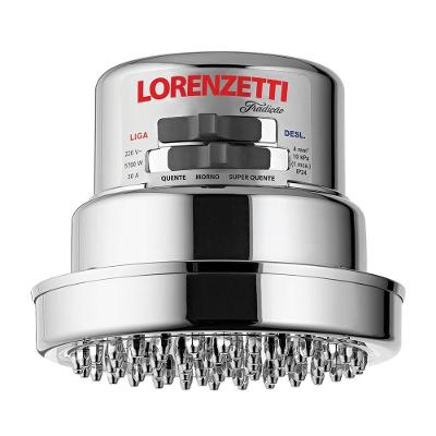 Chuveiro Tradição Eletrônico 5500W com Comando Multitemperaturas Cromado Lorenzetti 110V