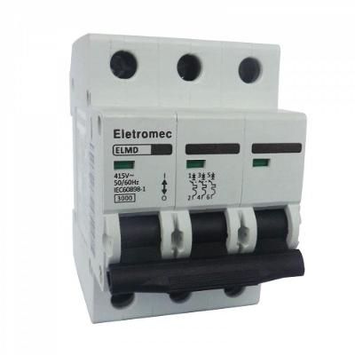 Disjuntor Tripolar ELMD-3C63 Proteção Contra Curto-Circuito Função de Isolamento Inox Eletromec