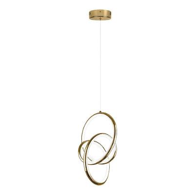 Pendente Onda com LED Integrado 24W 1680Lms Bivolt Dourado Blumenau Iluminação