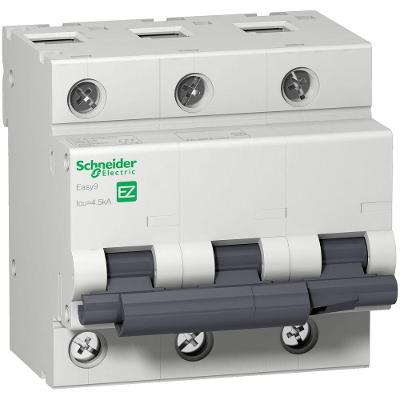 Disjuntor Tripolar Easy9 Proteção Contra Sobrecargas e Curto-Circuitos Curva C Inox Schneider