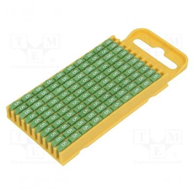 Anilha WIC3 Nr.5 com Fixação em PA66 Verde Hellermanntyton 100PC