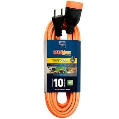 Cordão Prolongador Tomada 2P+T com Cabo PP Plano 3x2,50MM² 20A Laranja Daneva 10 Metros