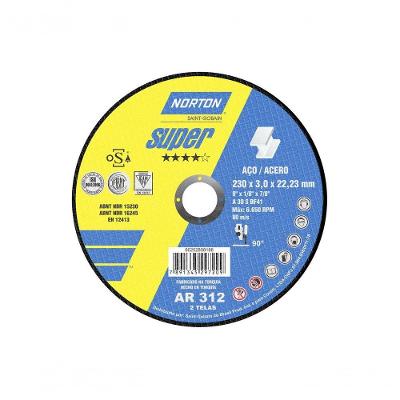 Disco de Corte AR 312 para Manutencao Pesada com Duas Telas Inox Norton 9X1-8X7-8