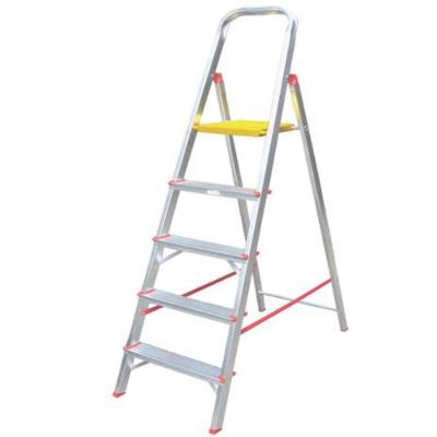Escada Residencial RN205 5 Degraus Alumínio Patamar Auto-Travante Dobrável 120KG Alulev