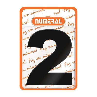 Placa Acm N graus  2 Identificação Residencial Alumínio Preto Numeral