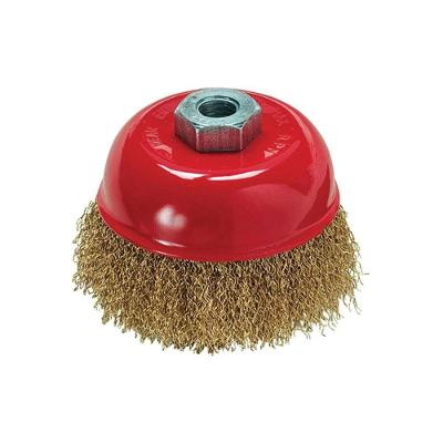 Escova Aço Carbono Tipo Copo 4" 100mm Rosca M14 - Mtx