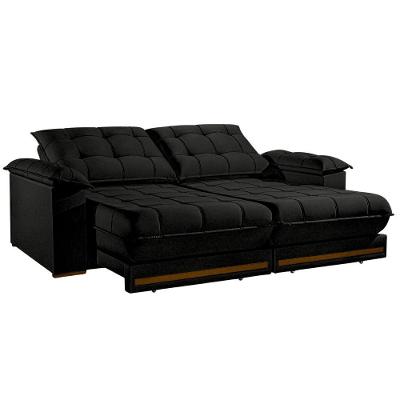 Sofá Retrátil E Reclinável 3 Lugares 2,30m Bahamas Preto