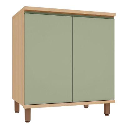 Balcão de Cozinha Lótus 2 Portas MDF 80CM Verde Carvalho Luciane Móveis
