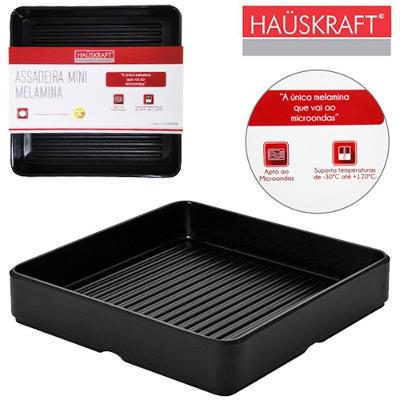 Assadeira Mini Quadrada Apto ao Micro-ondas Melamina para Porções Individuais Branco Hauskraft 520ML