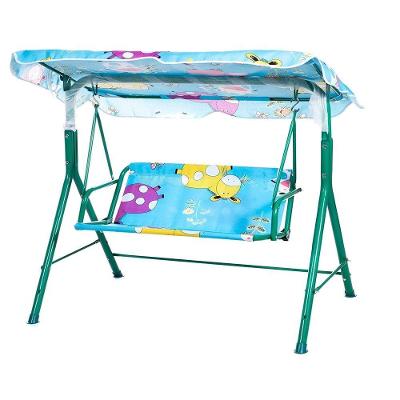Cadeira Balanço 2 Lugares Infantil Plástico com Assento Almofadado e Cobertura Verde Multicoisa