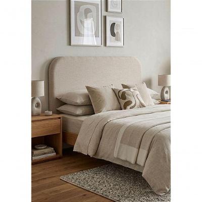 Cabeceira Estofada Orgânica Casal na Parede MDF Veludo Cru NSOC03TVA