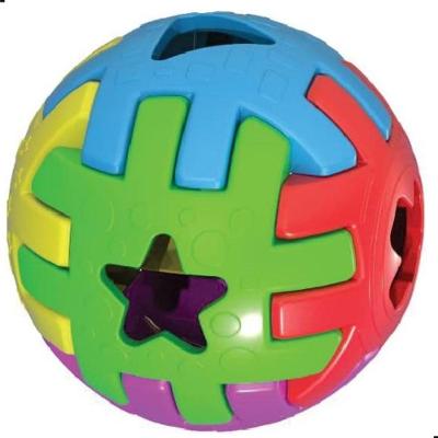 Brinquedo Pedagógico Bola Didática de Encaixe com Formas Geométricas para Bebês +12 Meses 10CM