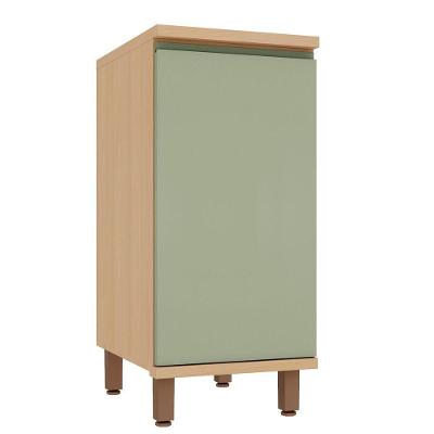 Balcão Lótus 1 Porta sem Gavetas MDF 40CM Carvalho Verde Luciane Móveis