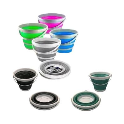 Balde Dobrável Multiuso 5L Silicone Retrátil com Alça Reforçada para Limpeza 10 Unidades Western