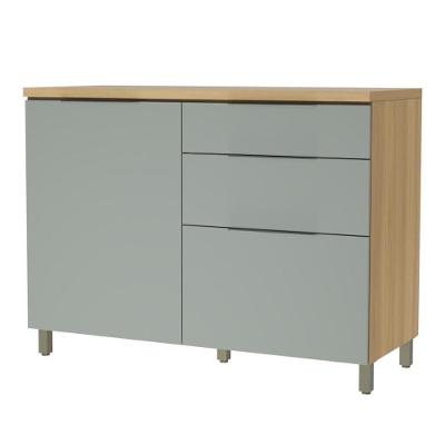 Balcão Pia Marquesa 1 Porta 3 Gavetas MDF 120CM Verde Cozinha Nesher Móveis