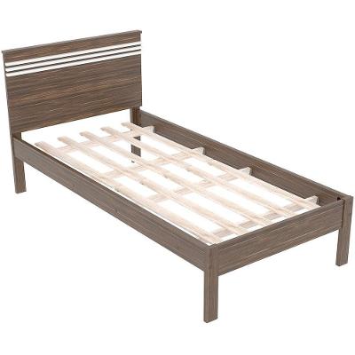 Cama Solteiro com Cabeceira Rafaela MDP-BP Nogal-branco Tecnomobili