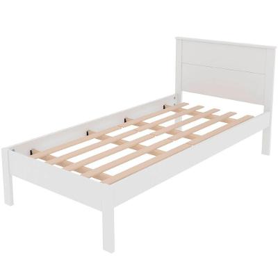 Cama Solteiro com Cabeceira Fernanda Moderna MDP BP Branco Tecnomobili 98.6CM