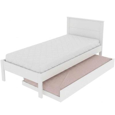 Cama de Solteiro com Auxiliar Fernanda MDP-MDP Branco Tecnomobili
