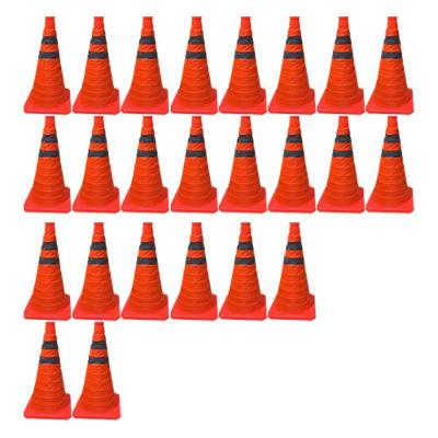 Cone de Sinalização SU-CONE3-1 Retrátil Portátil Refletivo Laranja Leva Pra Malhar 23CM 24 Unidades