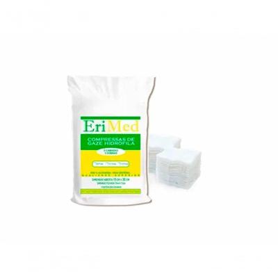 Compressa de Gaze Erimed 9 Fios 100% Algodão Hidrófila 7,5X7,5CM 250KG