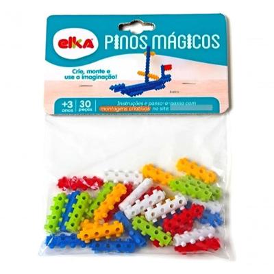 Brinquedo de Montar Pinos Mágicos 30 Peças Coloridas Elka 30PC
