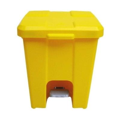 Cesto Lixeira Quadrada Plastica com Pedal 25L Plástico Amarelo JSN