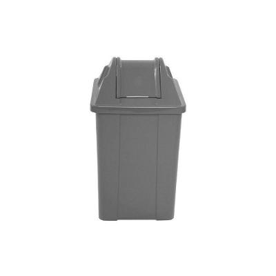 Cesto Quadrado com Tampa Vai-vem 100L Cinza Organizador Múltiplo JSN