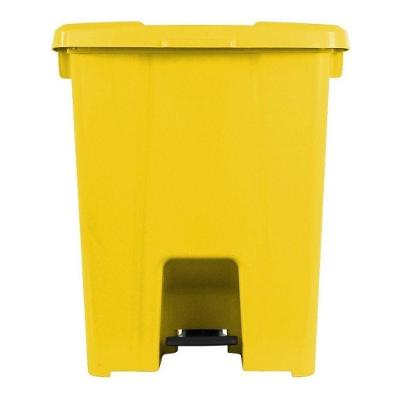 Cesto Quadrado 30L Plástico Abertura com Pedal para Cozinha Amarelo JSN