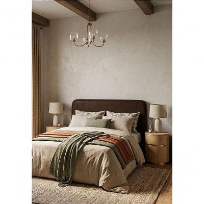 Cabeceira Estofada Orgânica King MDF Suede Marrom Escuro Animale 195CM