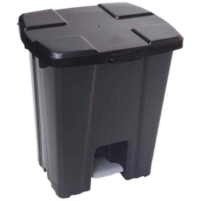 Cesto Plástico Quadrado com Pedal Organizador para Lixo 30L Preto JSN