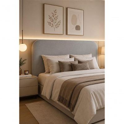 Cabeceira Estofada King Orgânica MDF Suede Cinza Animale 195CM