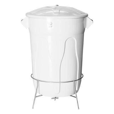 Cesto Lixeira Plástico 100L com Pedal Armação em Aço Branco JSN