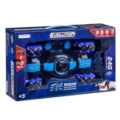 Carro de Controle Remoto Evolution Car R-c Torsional Azul com Modo Race e Off-Road Multikids