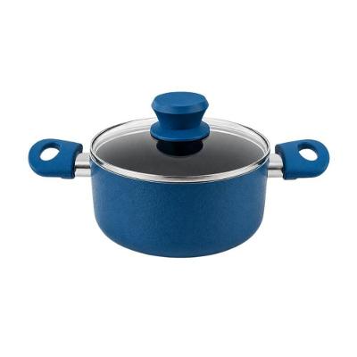 Caçarola Max Chefe Blue Antiaderente Cerâmica Alumínio 18CM Tampa Vidro Fratelli