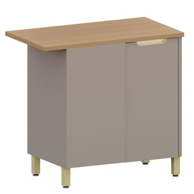 Balcão para Cozinha Lumen 1 Porta MDF 95CM Café Luciane Móveis