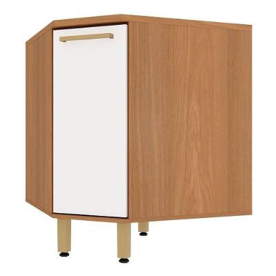 Balcão para Cozinha Dulce 1 Porta 1 Prateleira MDF 74CM Freijó e Branco