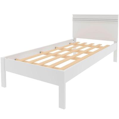 Cama Solteiro Rafaela com Cabeceira MDP-MDP Branco Tecnomobili 98.6CM