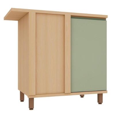 Balcão para Cozinha Lótus 1 Porta 1 Prateleira MDF 95CM Verde Luciane Móveis