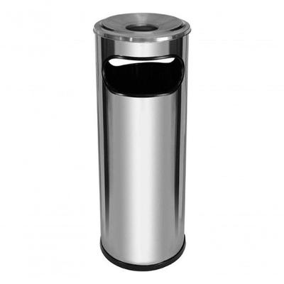 Cinzeiro Lixeira 30L Aço Inox Abertura Manual com Balde Interno e Aro Inox JSN