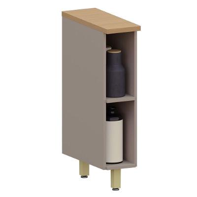 Balcão para Cozinha Lumen sem Porta sem Gavetas MDF 20CM Freijó-Cinnamon com Nicho Luciane Móveis