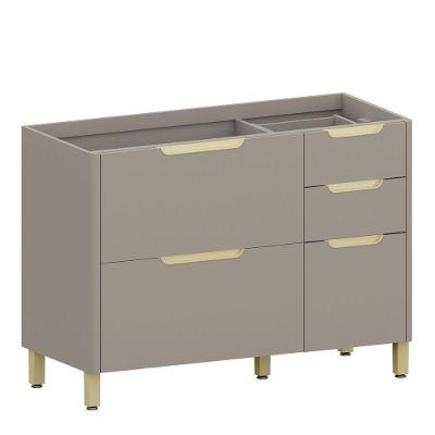 Balcão de Pia Lumen Cinnamon 2 Portas 3 Gavetas MDF 120CM Luciane Móveis