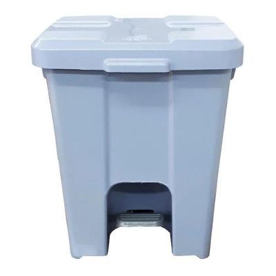 Cesto Quadrado com Pedal P15 Coleta Seletiva Aço Escovado Cinza JSN 15L