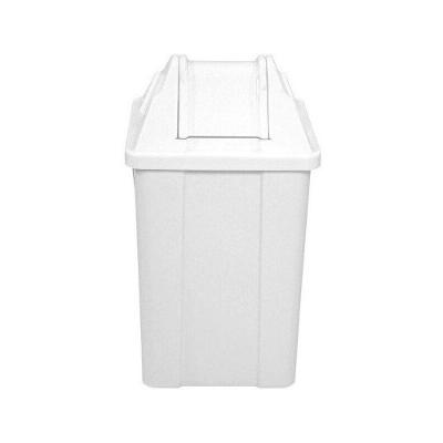 Cesto Q60 com Tampa 60L Quadrado Vai e Vem para Banheiro Branco JSN