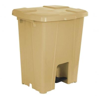 Cesto Plástico Quadrado com Pedal 30L Bege para Banheiro JSN