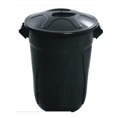 Cesto Lixeira Plástico Tipo Balde 60L para Cozinha Preto JSN